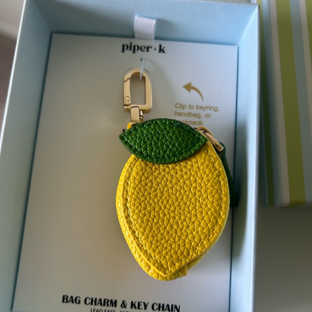 Lemon leather Keychain bag Charm - Picture 2 of 3